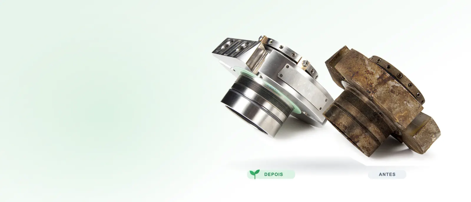 Service — mechanical seals remanufactured by INPACOM (before and after)